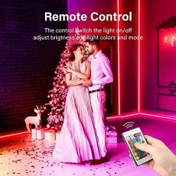 Onforu 49.2ft LED Strip Lights for Bedroom, 15m RGB LED Light Strip with Remote, Color Changing Rope Lights with 5050 LEDs, 24V Colored Room Lights, Adhesive Tape Light for TV, Ceiling, Cupboard, Bar