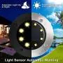 12 Pack Solar Ground Lights Outdoor with 8 LEDs Warm White Auto on/off Garden Waterproof In-Ground Disk Lights for Patio, Yard, Lawn, Pathway, Walkway 12 Pack Solar Ground Lights Outdoor with 8 LEDs Warm White Auto on/off Garden Waterproof In-Ground Disk Lights for Patio, Yard, Lawn, Pathway, Walkway
