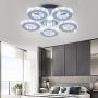 Modern Big Crystal Ceiling Light LED Chandelier Five Ring Pendant Light for Dinning Room Bedroom Kitchen(Changeable Color)