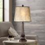 Naomi Rustic Table Lamp Aged Bronze Mica Drum Shade for Living Room Family Bedroom Bedside Nightstand Office - Franklin Iron Works Naomi Rustic Table Lamp Aged Bronze Mica Drum Shade for Living Room Family Bedroom Bedside Nightstand Office - Franklin Iron Works