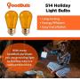 Halloween Light Bulbs - 11 Watt Orange Light Bulbs - Dimmable - E26 Base - by GoodBulb (11 Watt S14, 2 Pack)