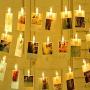 40 LEDs 20 Photo Clips String Fairy lights Battery Powered Decoration for Living Room Bedroom Indoor Christmas Party Wedding for Photo Picture Hanging display,3AA Battery Operated (13ft Warm White)