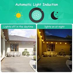 54FT LED Outdoor Patio String Lights with Dimmer Remote Control, 17 Shatterproof Bulbs, 5 Brightness, IP65 Waterproof lights for Cafe, Party, Porch