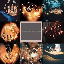 sentonni 2Pack Photo Clip String Lights100 LED 33 Ft Fairy Copper Lights with 60 Wood Clips with Ornaments DIY Battery Operated 8Modes Waterproof Bedroom Decor/IndoorPatio Wedding