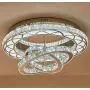 LITFAD Intriguing Multi Ring Crystal Ceiling Light Simple LED Living Room Flush Mount Spotlight Modern Luxury Chandelier Ceiling Lamp in Chrome for Bedroom Dining Room Hotel Entry - White Light