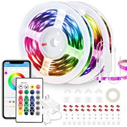 65.6ft LED Strip Lights Ultra-Long LED Lights Strip Music Sync App Control with Remote, 600LEDs RGB LED Lights for Bedroom, DIY Color Options LED Tape Lights for Bedroom Ceiling Under The Cabinet