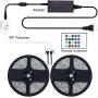 LED Strip Light 50FT,Ruishine 15M RGB Light Strip Sync to Music with 20 Key RF Remote Controller,450LEDS Flexible Color Changing Rope Light Apply for Bedroom Decoration