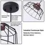 Farmhouse Wire Cage Pendant Light Black Caged Pendant Light Fixture for Kitchen Island Coastal Metal Hanging Light Rustic Wood Final for Christmas Gift,Hallway,Dining Room,Balcony,Garage,Basement