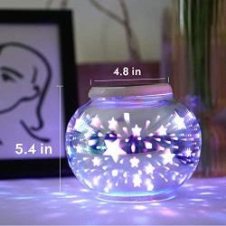 Solar Jar Glass Ball Table Light, Color Changing Solar Powered Crackle Glass Ball Led Garden Lights,Waterproof Led Night Light for Bedroom Yard Patio Halloween Christmas Decor (Star-Mosaic)