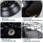DLLT Ceiling Fan with Lights-42 Inch Industrial Ceiling Fan with Retractable Blades, Vintage Cage Ceiling Lights Fixture with Remote for Kitchen, Dining Room, Living Room, 5 E26 Bulb Not Included, Black