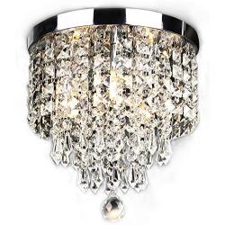 SUNLIHOUSE Modern Crystal Chandelier Ball Fixture Pendant Ceiling Lamp H11.7'' X W9.8'', 3 Light,Mini Modern Chandelier Lighting Fixture for Bedroom, Hallway, Bathroom, Kitchen, Bar