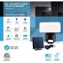 PARMIDA LED Solar Security Light, Motion Sensor Operated, Rechargeable with Solar Panel, 500LM, Dusk to Dawn Setting, Waterproof Outdoor Light, Optional Dry Battery Backup, 5000K - Single-Head, Black