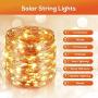 HUPULL Solar String Lights，2-Pack Solar Lights Outdoor，Each 72ft 200LED Solar Fairy Lights with 8 Lighting Modes, IP65 Waterproof Decoration Copper Wire Lights for Garden Patio Party (Warm White)