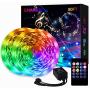 LED Strip Lights, Charkee LED Lights 50ft with Music Sync, Color Changing RGB Lights with Controller and Microphone for Bedroom, Room, Gaming, Party Decoration