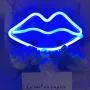 Lips Shaped Neon Signs Led Romantic Art Decorative Neon Lights Wall Decor for Christmas Gift Studio Party Kids Room Living Room Wedding Party Decoration Blue