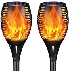 YoungPower Landscape Solar Torch Lights, Waterproof Flickering Flames Torches Lights Outdoor Solar Flame Lights Decoration Lighting Dusk to Dawn Auto On/Off Security Light for Deck Yard Driveway, 2P