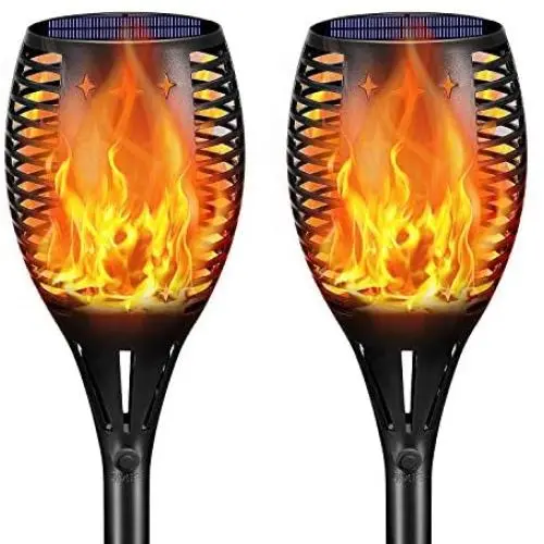 YoungPower Landscape Solar Torch Lights, Waterproof Flickering Flames Torches Lights Outdoor Solar Flame Lights Decoration Lighting Dusk to Dawn Auto On/Off Security Light for Deck Yard Driveway, 2P