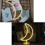 Warm White Moon Neon Sign Night Light Lamp with Holder Base Decorative Marquee Signs Light Battery Operated Wall Decoration for Living Room Bedroom Christmas Party Supplies Kids Toys Birthday Gifts