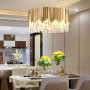 Modern K9 Crystal Chandelier,Raindrop Chandelier Lighting,Flush Mount Led Ceiling Light Pendant Lamp for Dining Room Bathroom Bedroom Livingroom