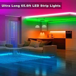 Volivo 65.6ft Led Strip Lights, RGB Color Changing Led Lights for Bedroom with 44 Keys Remote for Room, Party, Home Decoration