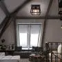 HMVPL Flush Mount Ceiling Light, Farmhouse Industrial Pendant Lighting Fixtures Mini Close to Ceiling Lamp for Kitchen Island Dining Room Bedroom Foyer Hallway (1-Light)