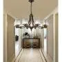 RuiWing 8 Lights Oil-Rubbed Bronze Traditional Chandelier Rustic Kitchen Island Lighting Fixtures, Retro Crystal Chandelier Lighting Hanging Light for Dining Room Bedroom Foyer