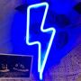 Protecu Lightning LED Neon Decorative Lights for Bedroom, Blue Neon Sign Shaped Decor Light, USB/ Battery Operated LED Neon Light Signs for Kids, Bedroom, Wedding, Birthday, Party, Christmas Decorations (Blue)