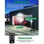 ENGREPO 1000 Lumens 66 LEDs Solar Motion Sensor Light Outdoor with Remote Control for Yard, Garage, Garden, Patio, Porch, Deck. Black