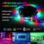 LED Strip Lights,YLCVBUD 32.8ft 3528 SMD RGB Rope Lights Music Sync Color Changing, Rope Light 600 SMD, IR Remote Controller Flexible Strip No White for Home Party Bedroom Party Indoor
