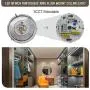 JULLISON 10 Inch LED Double Ring Flush Mount Ceiling Light Fixture, ETL, 5CCT Selectable 2700K-5000K, Dimmable 5%-100%,120VAC, 18W, 120W Equivalent, 1100lm, CRI>90, Brush Nickel, Damp Location