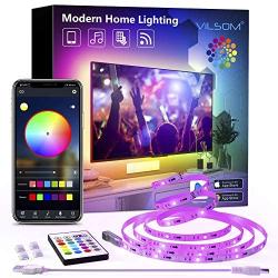 TV Led Backlight, ViLSOM 8.2ft Bluetooth App Control Led Lights for TV PC 32-60inch, Music Sync with Remote USB Led Strip Lights for TV Ambient, Bedroom, Gaming Room and Home Decoration