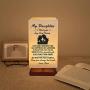 Engraved Bedside Table Lamp - Personalized Fabric Wooden Desk Lamp for Bedroom Living Room Office Study - Perfect for Men Women Husband Wife Dad Mom Son Daughter Gifts (Mom to Daughter)