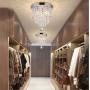 Riomasee Mini Chandelier Flush Mount Crystal Ceiling Light 3 Lights Modern Chrome Crystal Light Fixtures for Bedroom,Hallway,Closet,Girls Room,Kitchen
