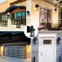 Dusk to Dawn Motion Sensor Light, 3 Modes Outdoor Light Fixture with Light Bulb, Waterproof Seeded Glass Motion Sensor Porch Light, Aluminum Exterior Wall Light for Doorway, Garage, Motion Activated