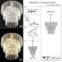 Luxurious K9 Crystal Chandelier with 3 Circle Octagon Shape Crystal Lighting Fixture Pendant Lighting for Dining Room Bathroom Bedroom Living Room 3 E26 LED Bulbs (Champagne Gold)