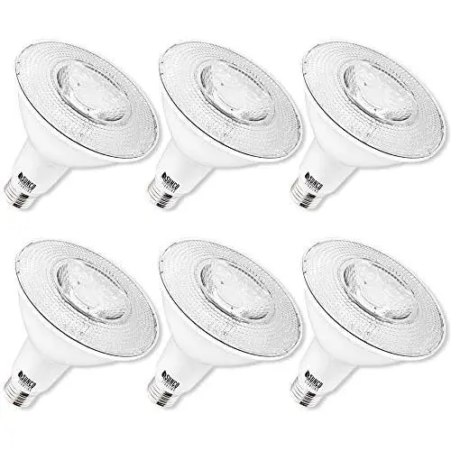Sunco Lighting 6 Pack PAR38 LED Bulb 13W=100W, 6000K Daylight Deluxe, 1050 LM, Dimmable, Indoor/Outdoor Spotlight, Waterproof - UL & Energy Star Listed