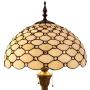 Tiffany Floor Lamp W16H64 Inch Tall Amber Stained Glass Crystal Pear Bead Lampshade S005 WERFACTORY LAMPS Lover Gifts Antique Style Standing Read Lighting Base Living Room Bedroom Bedside Coffee Table