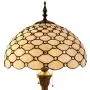 Tiffany Floor Lamp W16H64 Inch Tall Amber Stained Glass Crystal Pear Bead Lampshade S005 WERFACTORY LAMPS Lover Gifts Antique Style Standing Read Lighting Base Living Room Bedroom Bedside Coffee Table