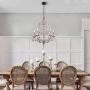 Farmhouse Wood Chandelier Candle Holder 5-Light Distressed White Wooden Chandelier French Country Rustic Chandelier Pendant Lighting with Adjustable Chain by Oaks Decor