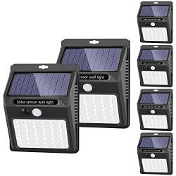 Solar Lights Outdoor [42 LED/3 Working Mode], SEZAC Solar Security Lights Solar Motion Sensor Lights Wireless IP 65 Waterproof Outdoor Lights for Garden Fence Patio Garage (6 Pack)