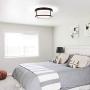SOTTAE 2-Light Flush Mount Ceiling Light Fixture,Black Frame and White Glass Drum Shade Light,Ceiling Light Fixture for Closet Kitchen Bathroom Foyer Stairs Laundry and Bedroom
