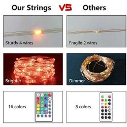 RGB String Lights - 33ft 100 LED USB Led String Lights with Remote for Indoor Christmas Wedding Costume 16 Colors Changing Fairy String Lights for Bedroom Color Changing Lights