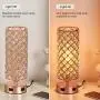 Pink Touch Crystal Lamp Set of 2 with Dual USB Ports, Rose Gold Bedside Lamp, 3 Way Dimmable Nightstand Lamps Desk Light for Bedroom Living Room(Included ST 64 Bulbs) Pink Touch Crystal Lamp Set of 2 with Dual USB Ports, Rose Gold Bedside Lamp, 3 Way Dimmable Nightstand Lamps Desk Light for Bedroom Living Room(Included ST 64 Bulbs)