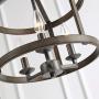 LALUZ Faux Wood Farmhouse Semi Flush Mount Ceiling Light Fixture for Bedroom, Hallway, Kitchen, Dining & Living Room and Foyer