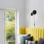 TeHenoo Plug in Wall Lamp with Seeded Glass,Retro Industrial Wall Sconce Light with on/Off Switch for Living Room,Bedroom,Bar,E26 Base