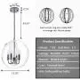 4-Light Pendant Lamp Fixture with Rotatable Acrylic Circles Contemporary Round Chandelier Adjustable Pendant Light for Kitchen, Foyer, Dining Room, Living Room, Entryway, Farmhouse Nickel Finish