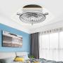 Modern Invisible Ceiling Fan with Light and Remote Control Built-in Ceiling Fan Chandelier LED Ceiling Light Dimmable 3 Speed Timing Silent 22 Inch Silver Smart Small Bedroom Ceiling Fan Light (3)