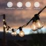 LED Globe String Lights Outdoor with 52 Clear G40 Bulbs (2 Spare), 54 Ft Hanging String Lights Connectable Waterproof for Indoor Bedroom Patio Garden Porch Wedding Party Christmas, 1W Bulb, Black Wire