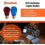 Veterans Day Light Bulbs - 11 Watt Red and Blue Light Bulbs - Dimmable - E26 Base - by GoodBulb (11 Watt S14, 2 Pack)