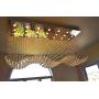 Contemporary Rectangle Crystal Raindrop Flush Ceiling Light Fixture/Chandelier for Dining Room/Lobby/Kitchen Island (21 Lights)